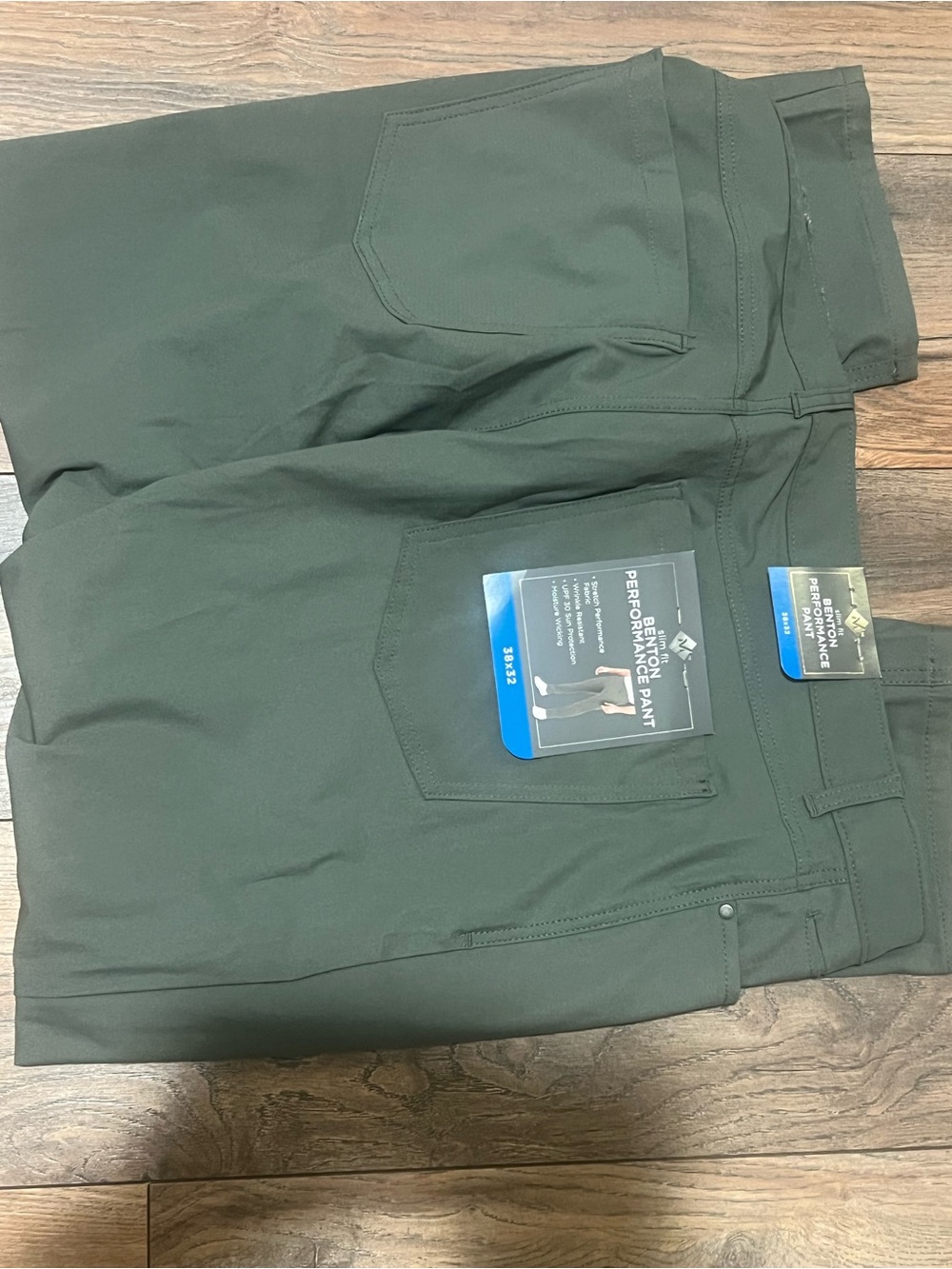 Men's Members Mark Performance Pants in Olive Green 38x32